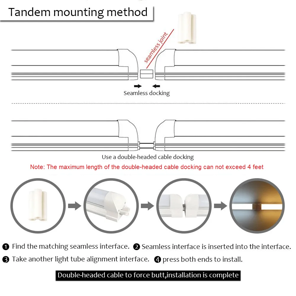 (10-PACK) Linkable LED T8 4ft 72w 8,827 Lumen FROSTED LENS (NO RF) Quad-Row w/Mounting Hardware