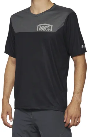 100% Airmatic Jersey - Black/Charcoal, Short Sleeve, Men's, Large