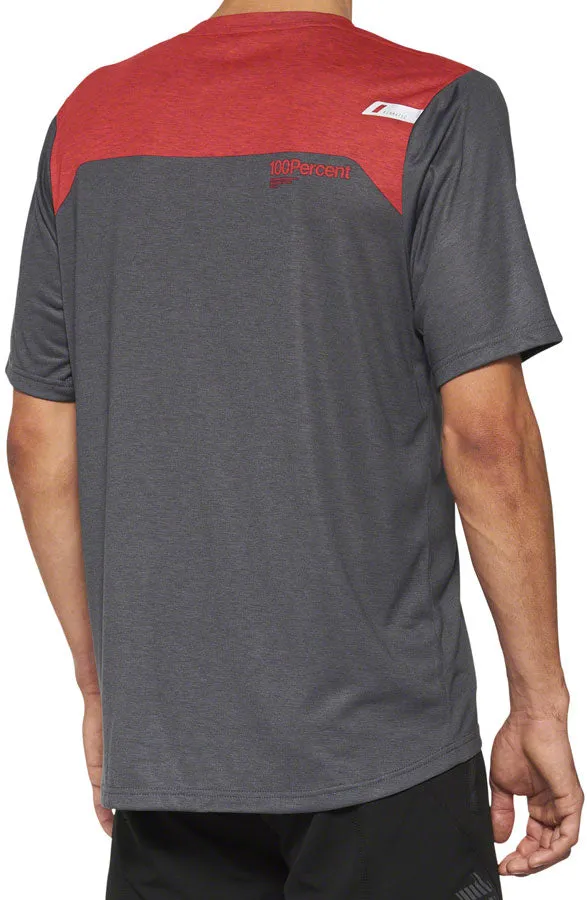 100% Airmatic Jersey - Charcoal/Red, Short Sleeve, Men's, Small