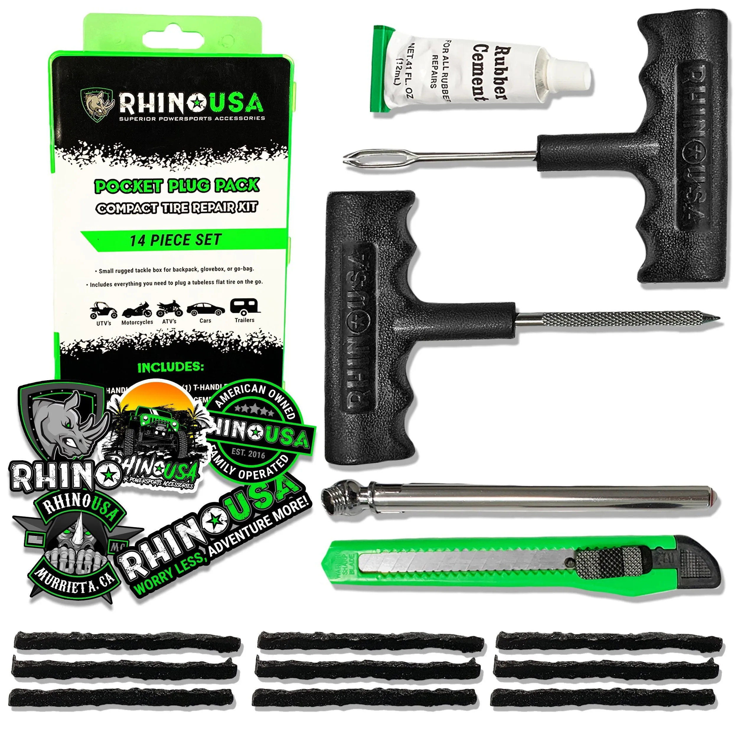 14-Piece Compact Tire Repair Kit