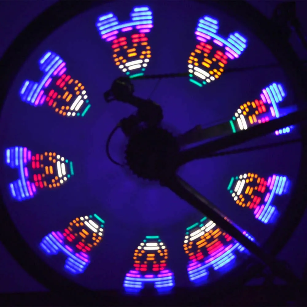 16 Colorful LED Lights 42 Patterns Water Resistant Bicycle Bike Cycling Wheel Spoke Light Lamp