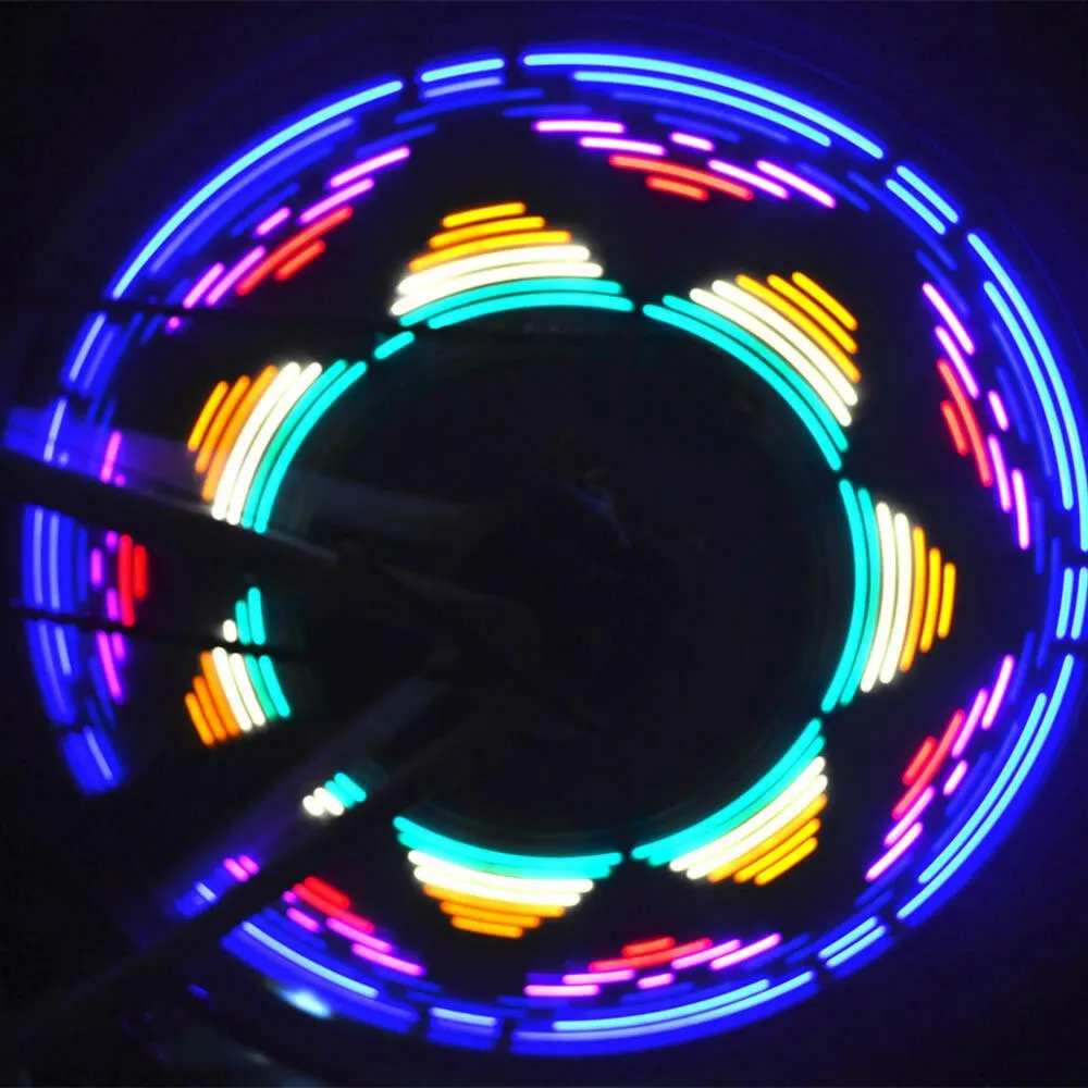 16 Colorful LED Lights 42 Patterns Water Resistant Bicycle Bike Cycling Wheel Spoke Light Lamp