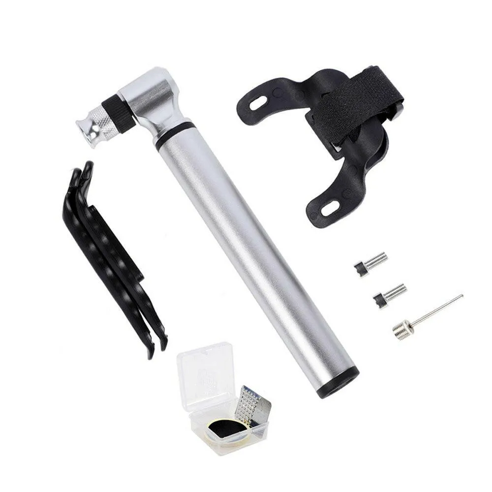 160PSI / 11Bar Mini Floor Bike Pump Tire Inflation Securepresta and Schrader Valve-Ball Needle Tire Repair Kit Included