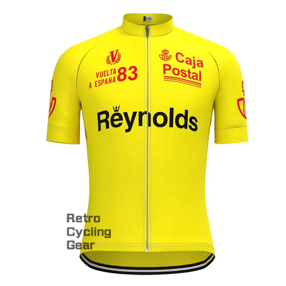 1983s yellow Reynolds Retro Short Sleeve Cycling Jersey