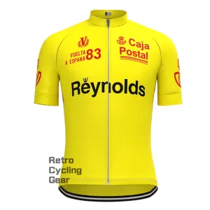 1983s yellow Reynolds Retro Short Sleeve Cycling Jersey