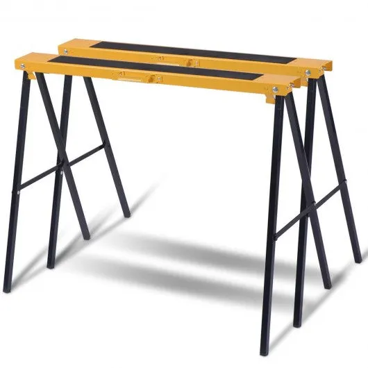 2 Pack Heavy Duty Sawhorse with Steel Folding Legs