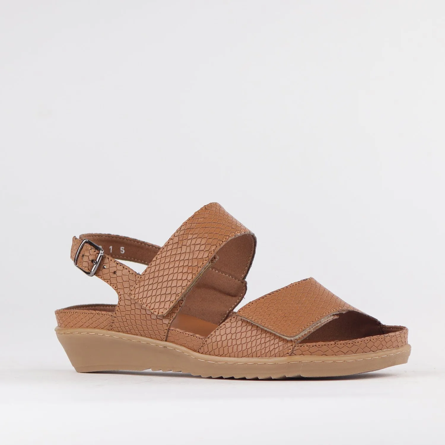 2-Strap Sandal with Removable Footbed in Tan - 12655