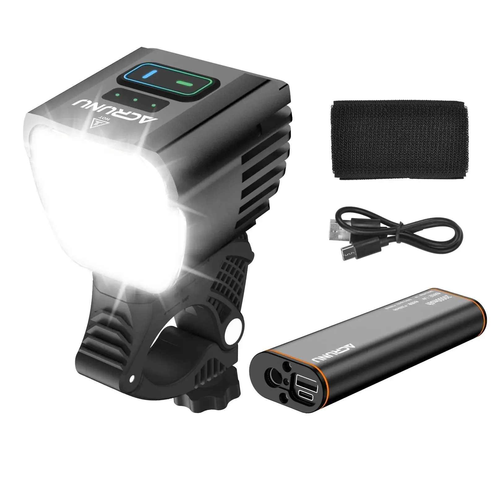 2023 Mountain Bike Light 5000 Lumens Bike Lights for Night Riding 20000 mAh USB Rechargeable IP64 Waterproof MTB Bike Headlight