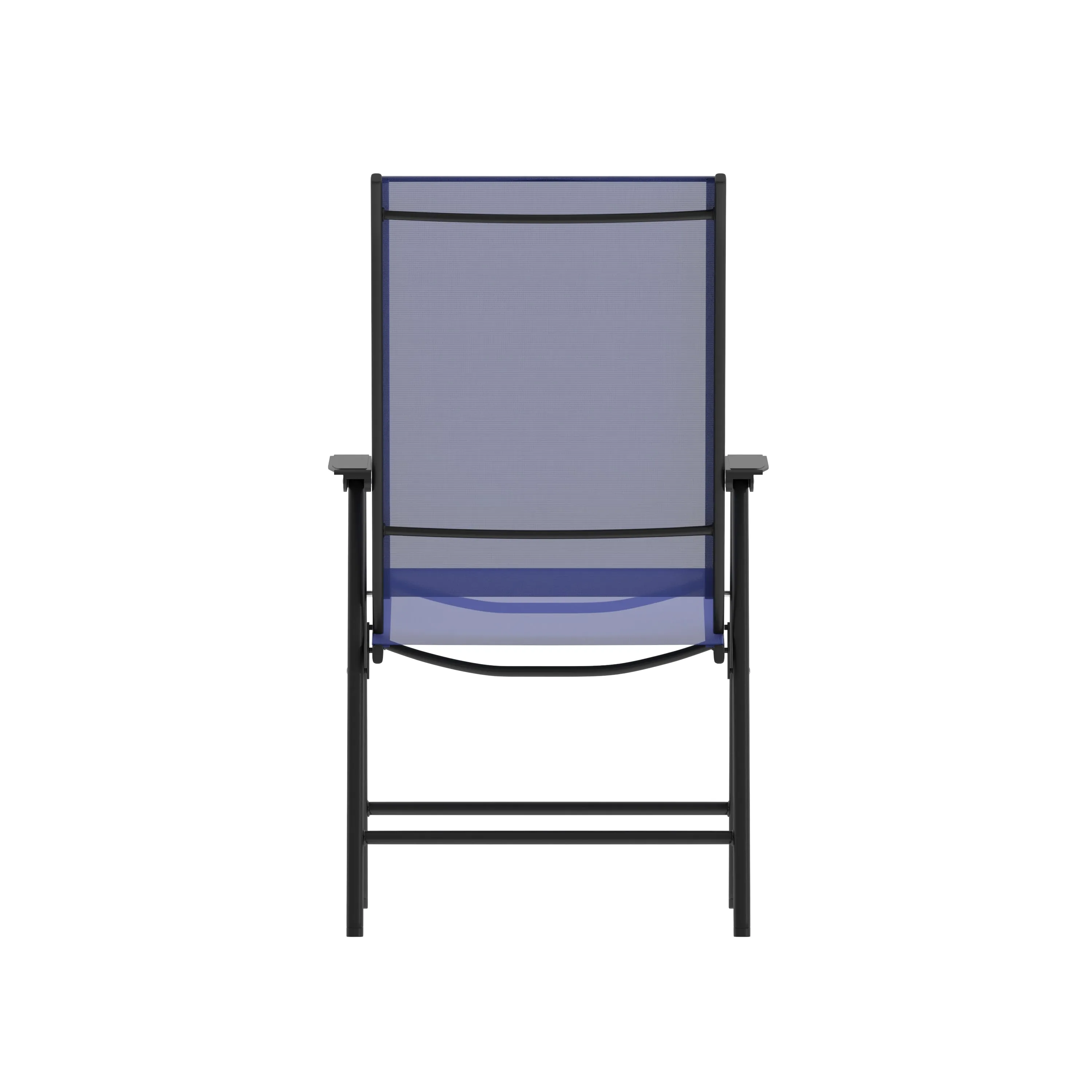 2PK NV/BK Folding Patio Chair 2-TLH-SC-044-NV-GG