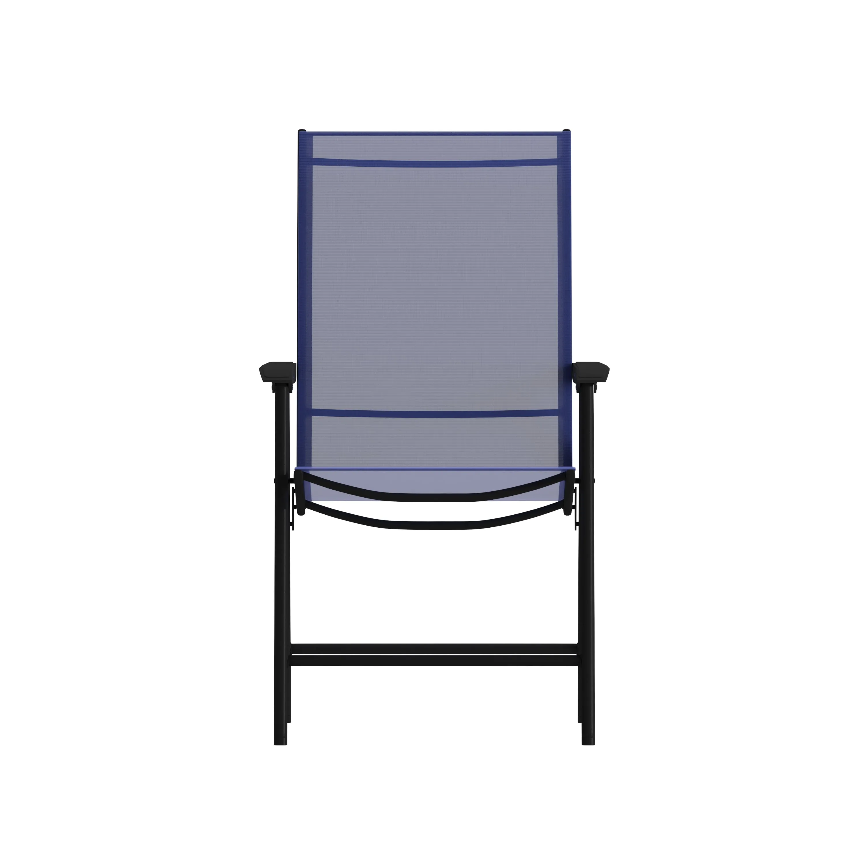 2PK NV/BK Folding Patio Chair 2-TLH-SC-044-NV-GG