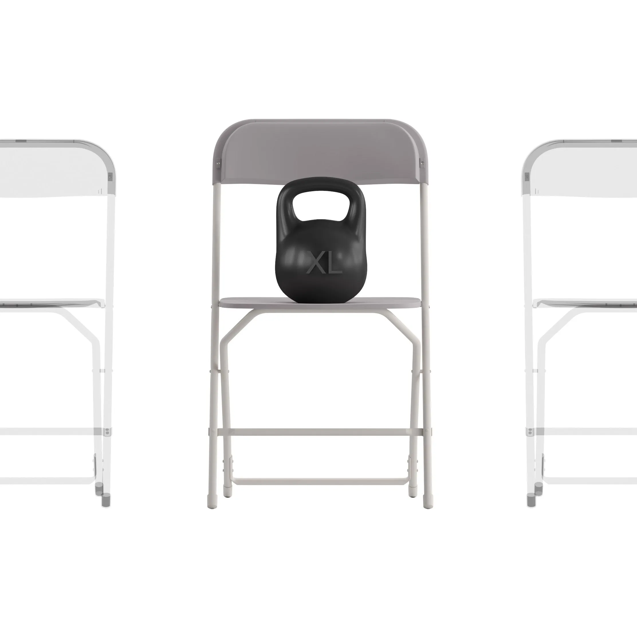 4 Pack Gray Folding Chairs 4-LE-L-3-W-GY-GG