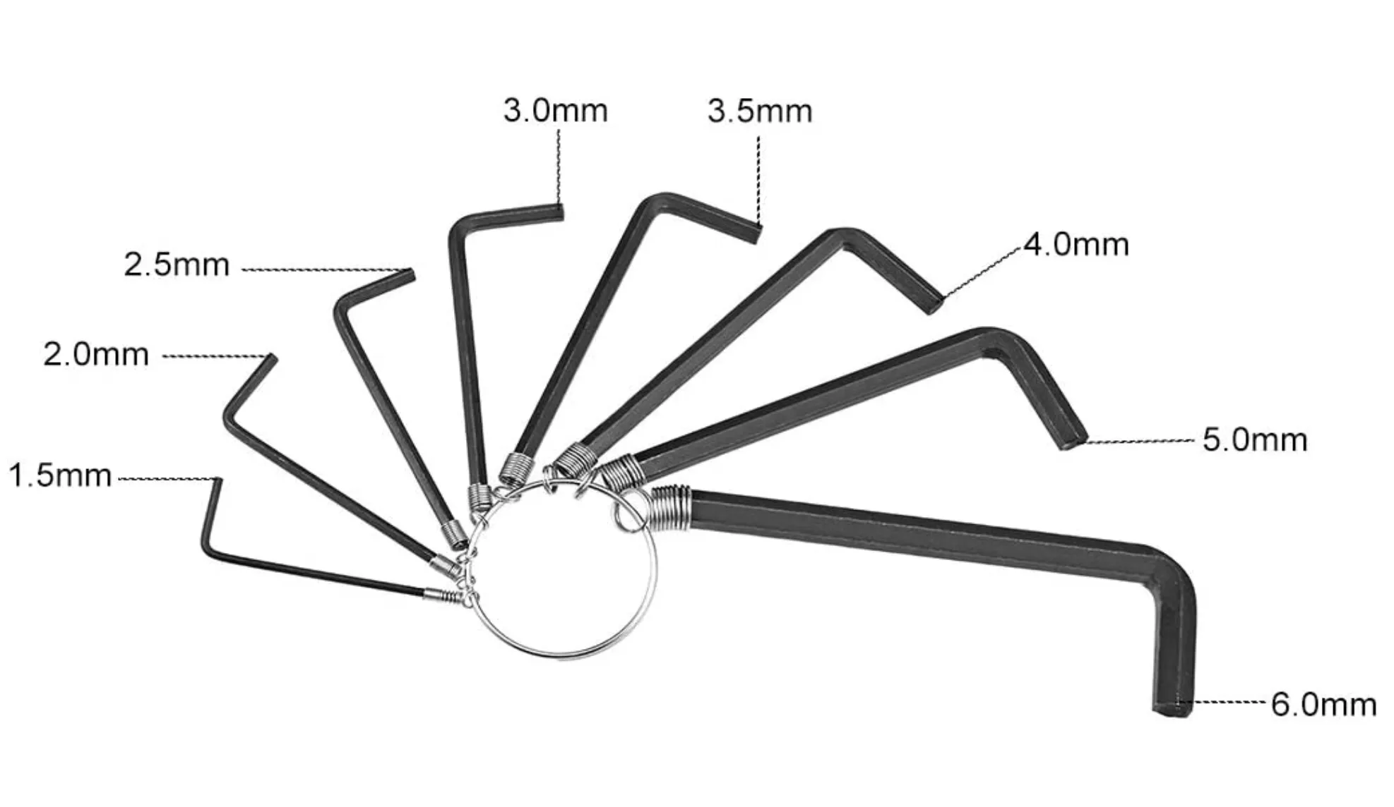 8 in 1 Metric Combination Hex Key Allen Wrench