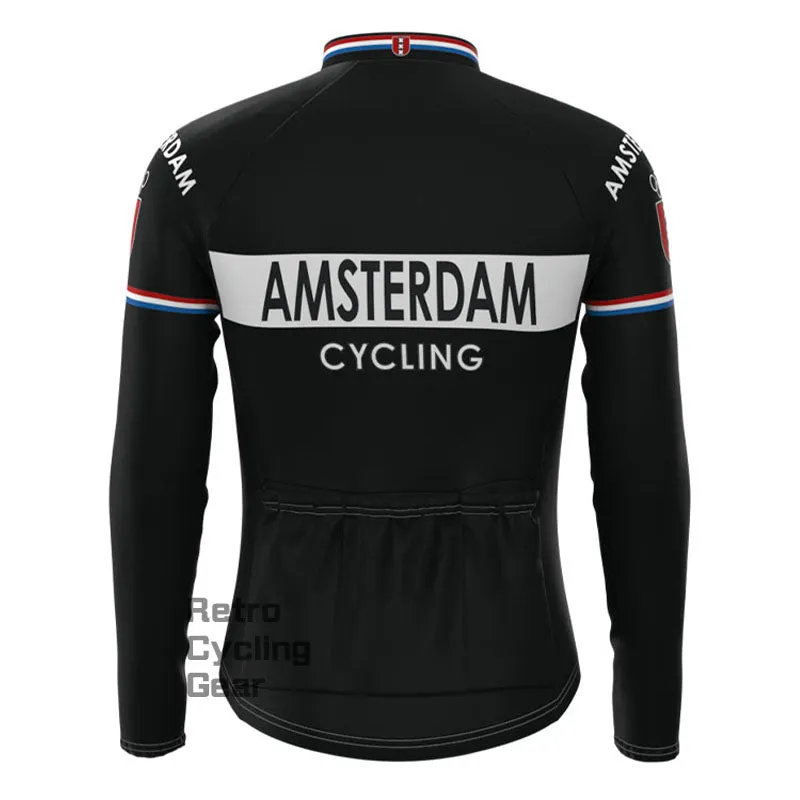 Amsterdam Black Retro Long Sleeve Cycling Kit