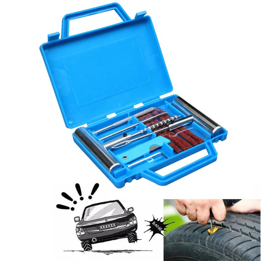 Auto Tire Repair Set Puncture Repair Tools Car Van Motorcycle Bike Emergency Heavy Duty Tubeless Tire Repair Kit Rivet Tool Set