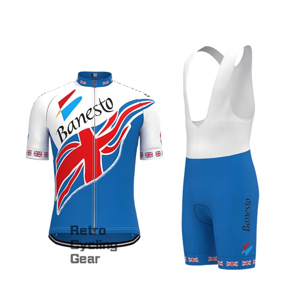 Banesto blue Retro Long Sleeve Cycling Kits