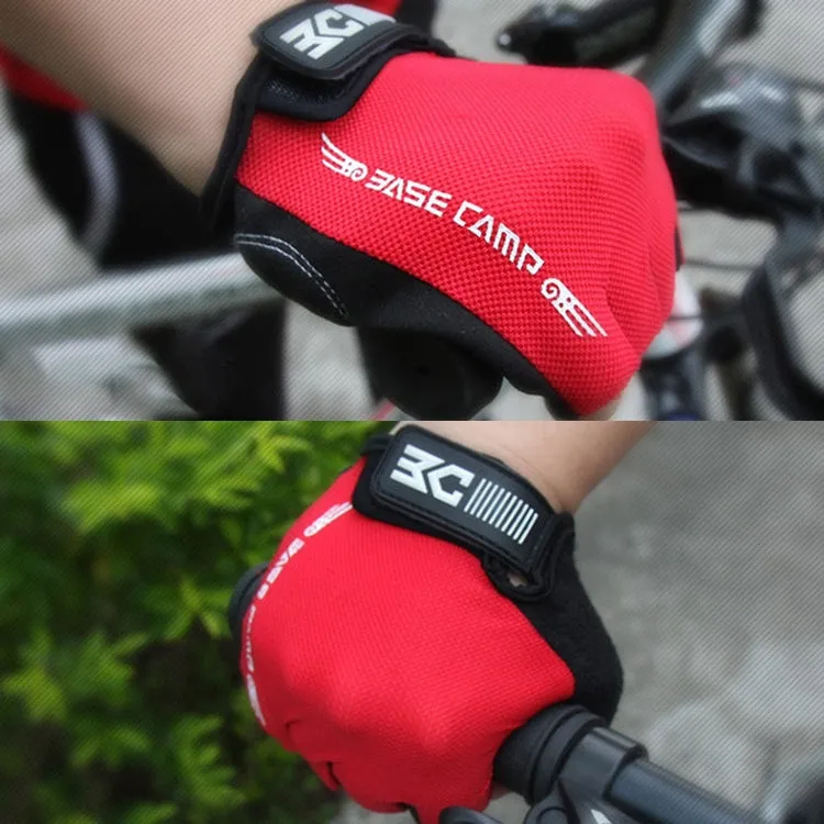 BaseCamp BC-204 Bicycle Half Finger Gloves Lycra Fabric Cycling Gloves, Size: L(Red)