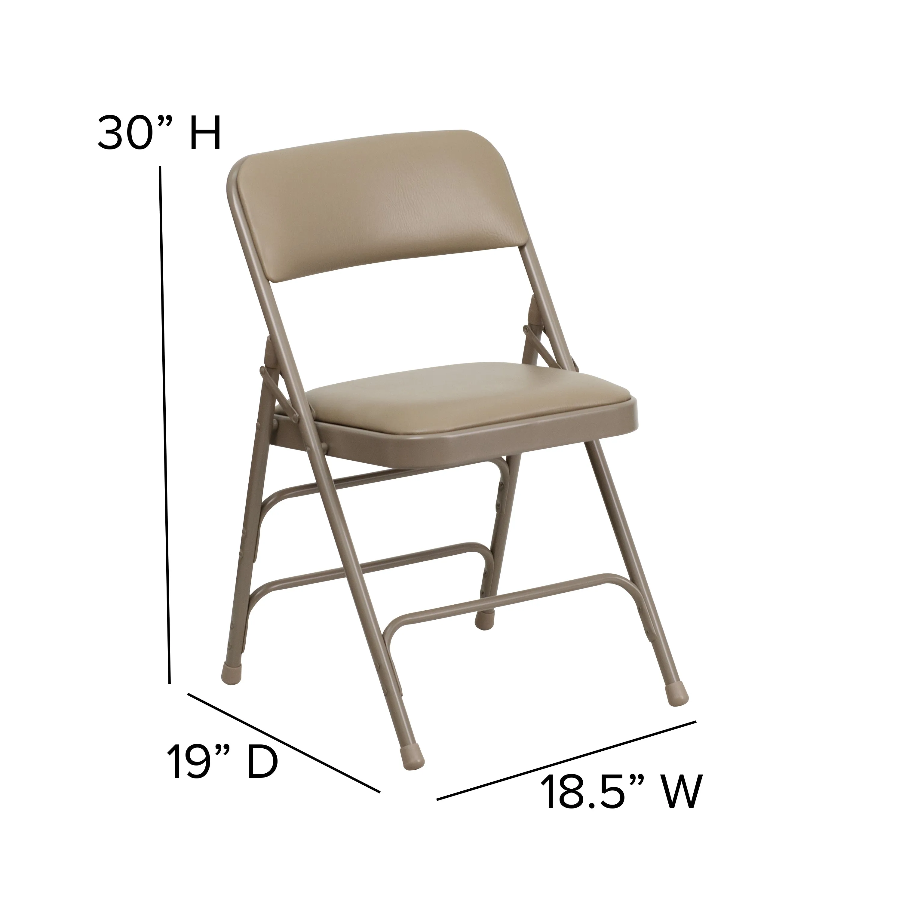 Beige Vinyl Folding Chair 2-HA-MC309AV-BGE-GG