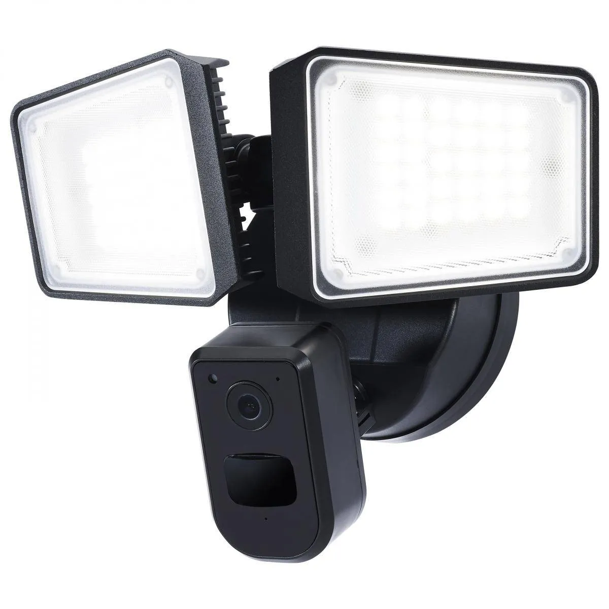 Black 36 Watt Rectangular Outdoor SMART Security Light with Camera; Starfish Enabled