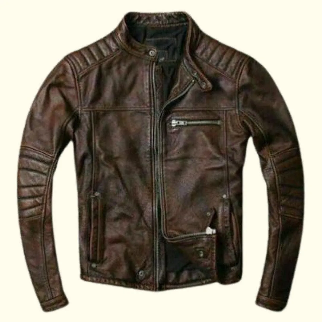 Cafe Racer Leather Jacket