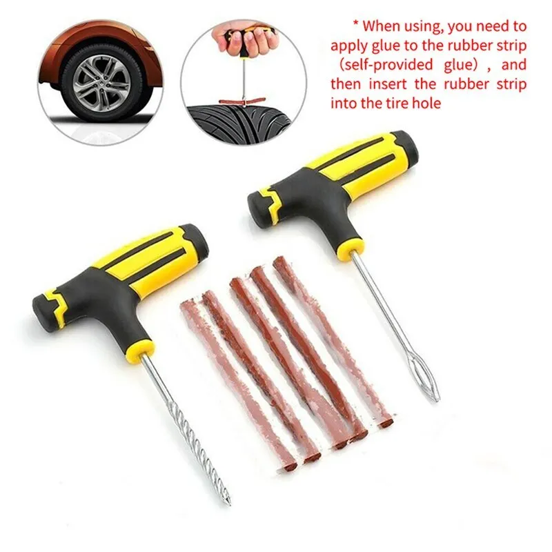 Car Tire Repair Rubber Strip Set Emergency Quick Repair Tool Motorcycle Electric Vehicle Vacuum Tire Repair Tool Set