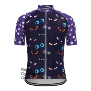 Cartoon eyes Halloween Short Sleeves Cycling Jersey