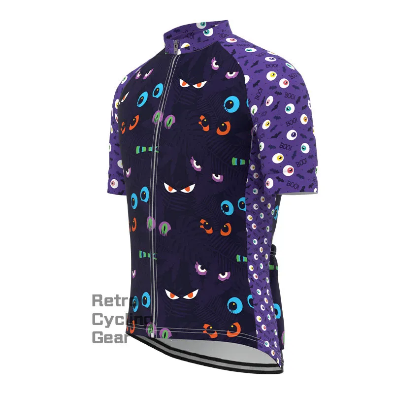 Cartoon eyes Halloween Short Sleeves Cycling Jersey