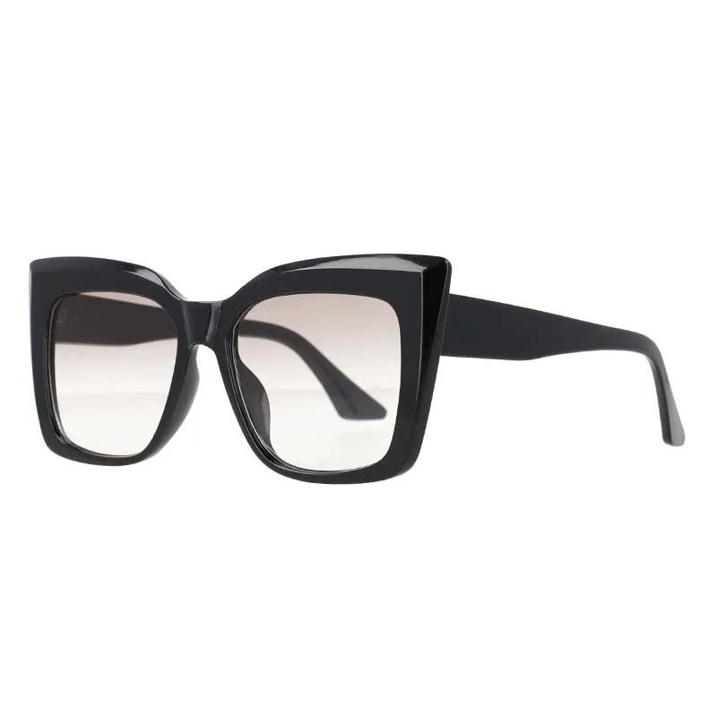 CCspace Women's Full Rim Oversized Square Cat Eye Resin Frame Sunglasses 53288