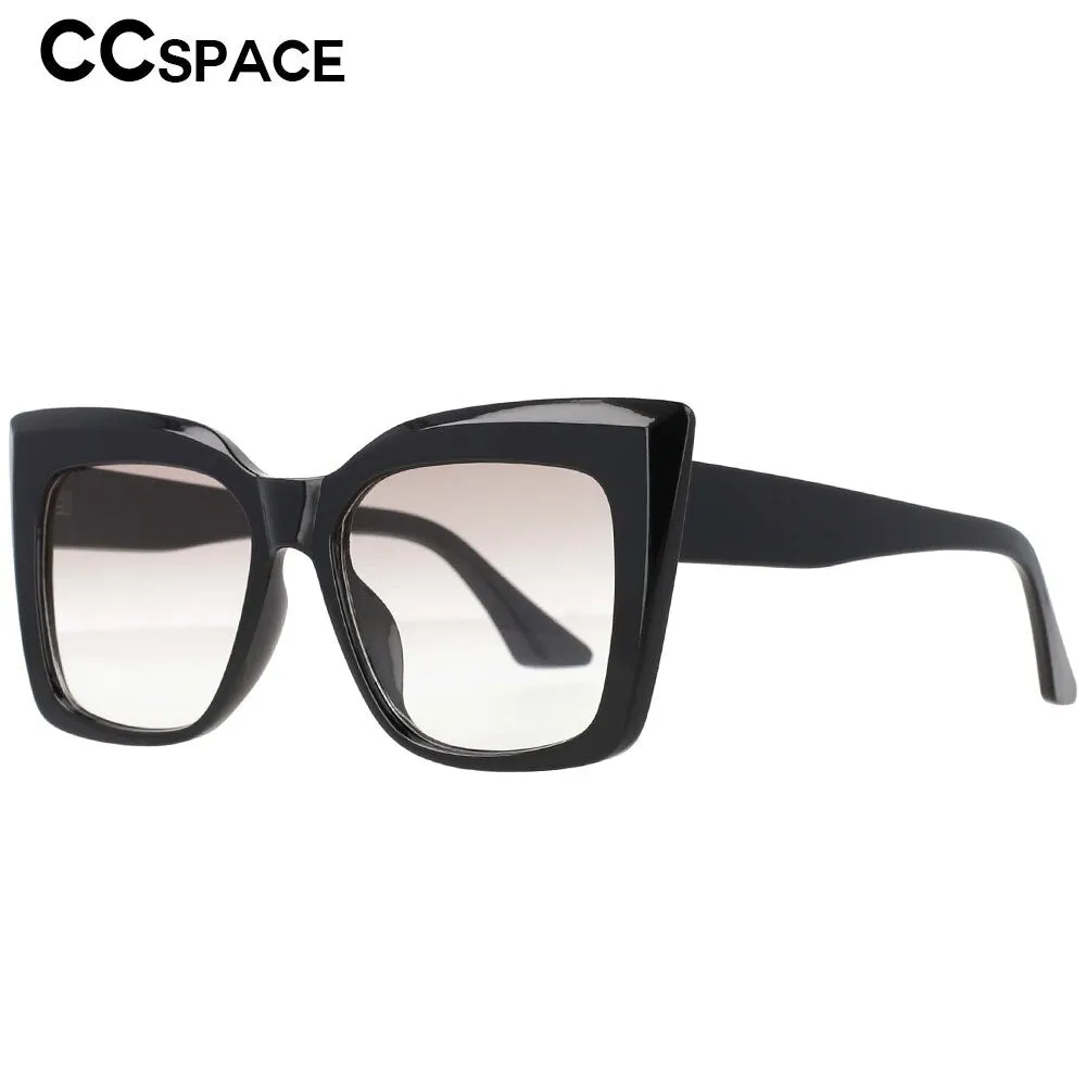 CCspace Women's Full Rim Oversized Square Cat Eye Resin Frame Sunglasses 53288