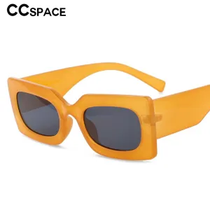 CCSpace Women's Full Rim Rectangle Resin Punk Frame Sunglasses 53592