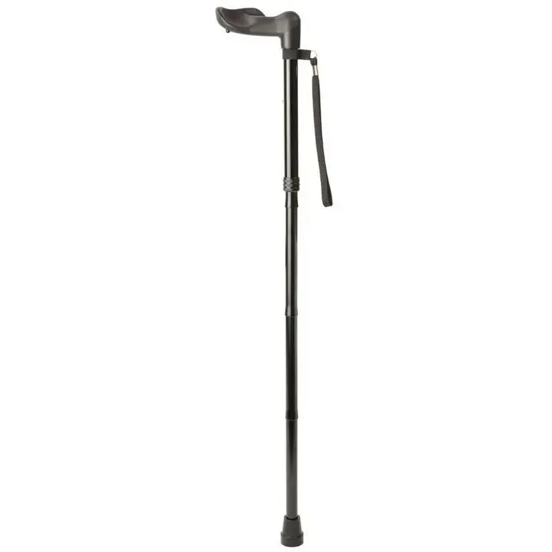 Charles Buyers Height Adjustable Folding Stick (Right) Black