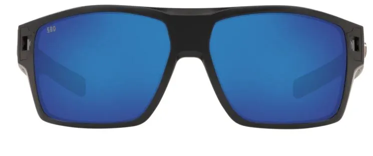 Costa Del Mar Diego Matte Black Frame - Blue Mirror 580 Glass Lens - Polarized Sunglasses