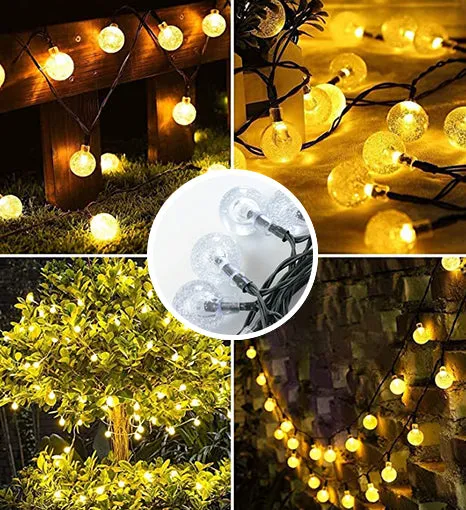 Crystal Globe Lights, Waterproof Solar Patio Outdoor Camping