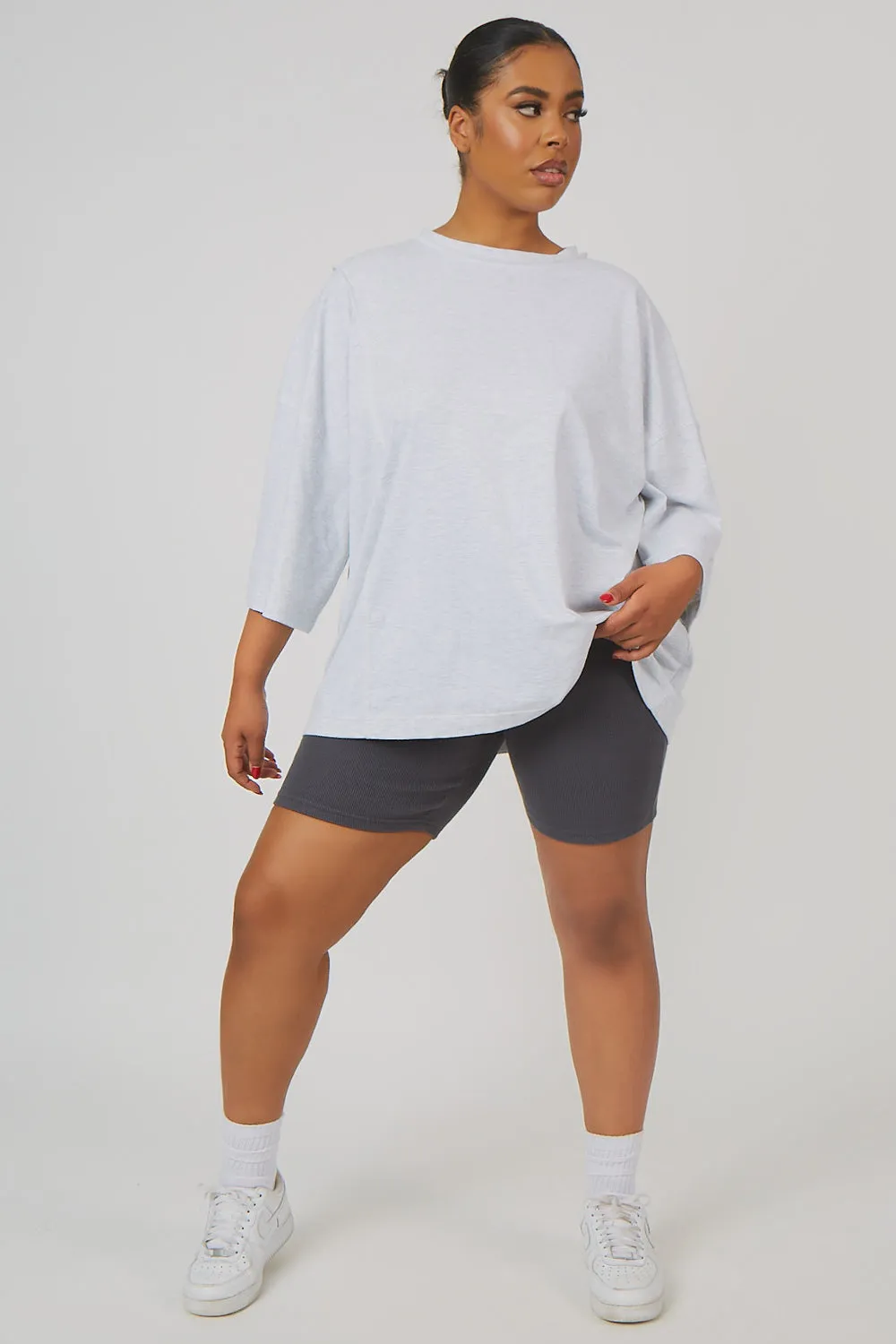 Curve Rib Cycling Shorts Grey