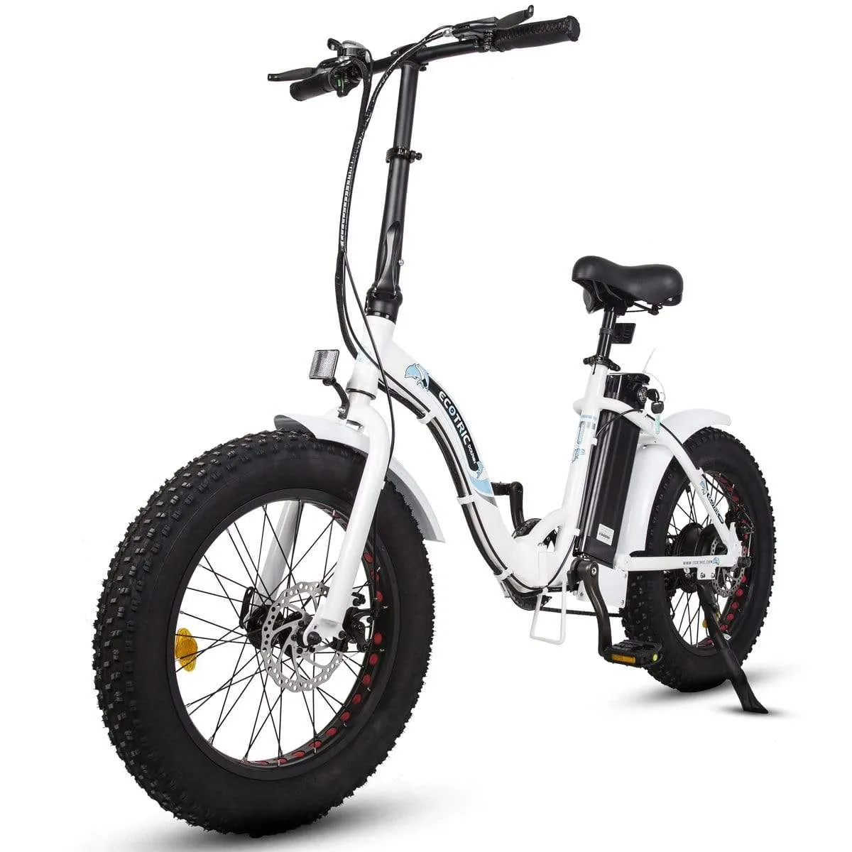 Ecotric 20inch black Portable and folding fat bike model Dolphin - C-DOL20LED-MBL-Z