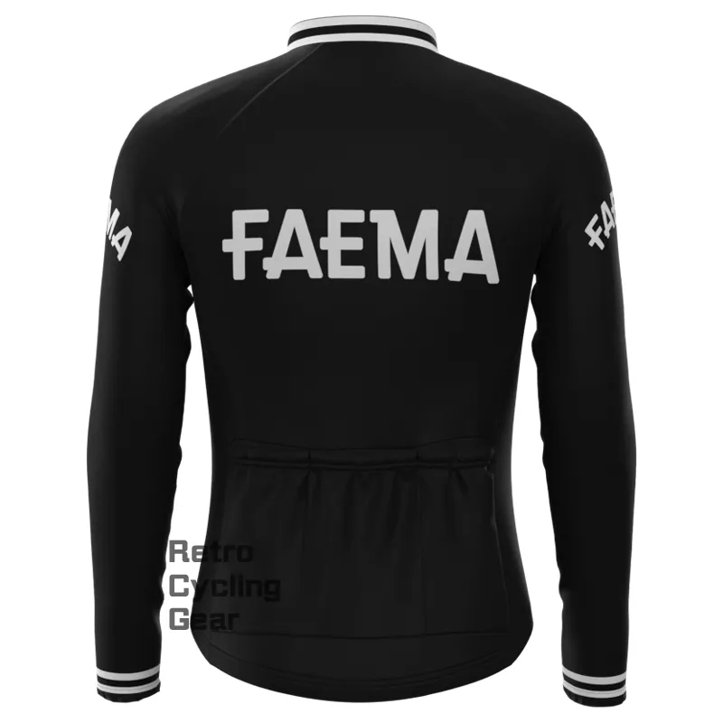 FAEMA Black Retro Long Sleeve Cycling Kit