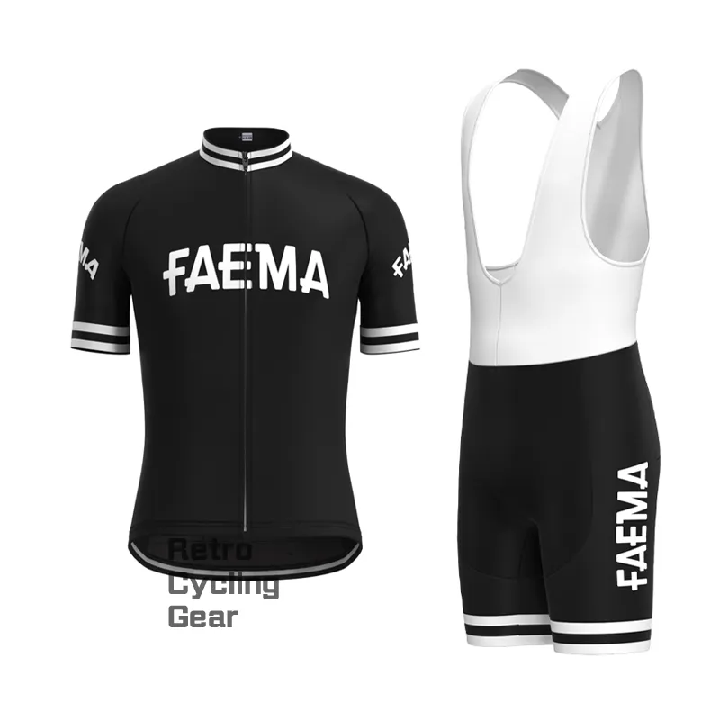 FAEMA Black Retro Long Sleeve Cycling Kit