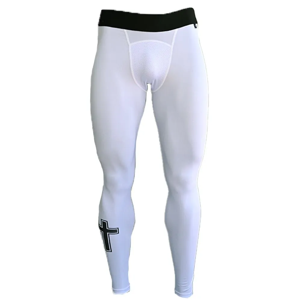 Faith Cross White Compression Tights