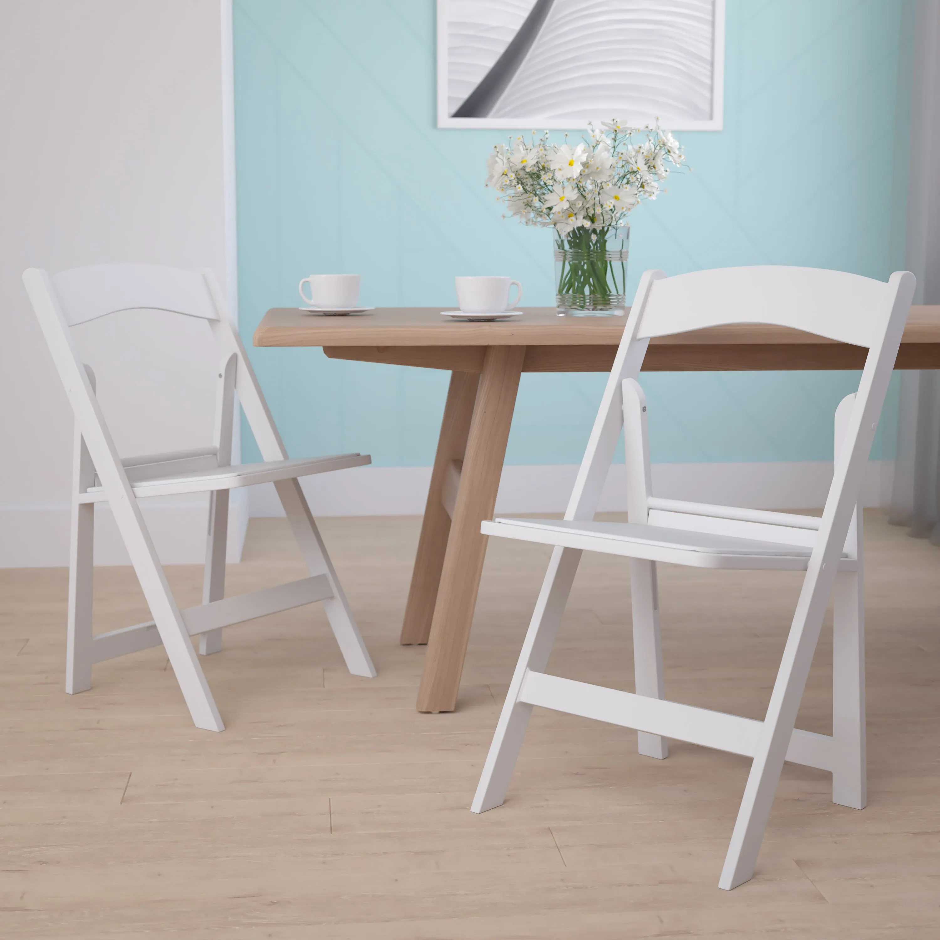 Folding Chair White Resin 2-LE-L-1-WHITE-GG