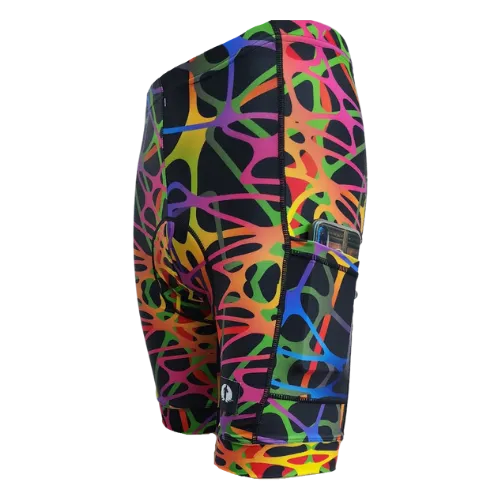 Funky Cycling Shorts - Rainbow Veins