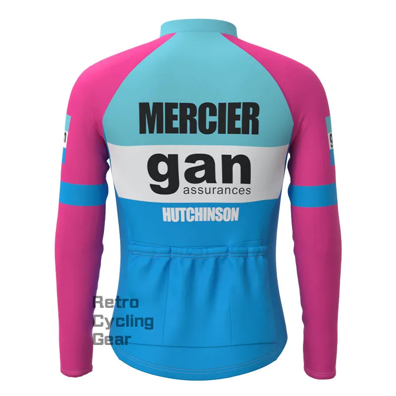 gan Blue-Pink Retro Long Sleeve Cycling Kit