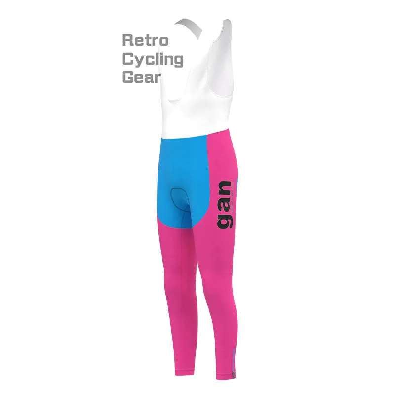 gan Blue-Pink Retro Long Sleeve Cycling Kit