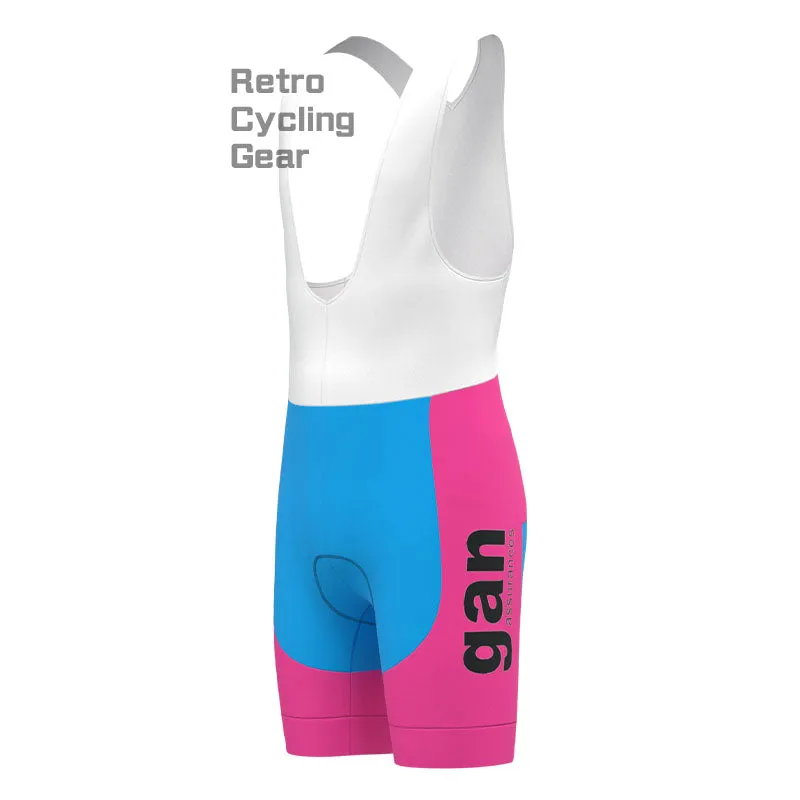 gan Blue-Pink Retro Long Sleeve Cycling Kit