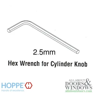 Hoppe Hex / Allen Wrench 2.5mm, CES Cylinder Knob