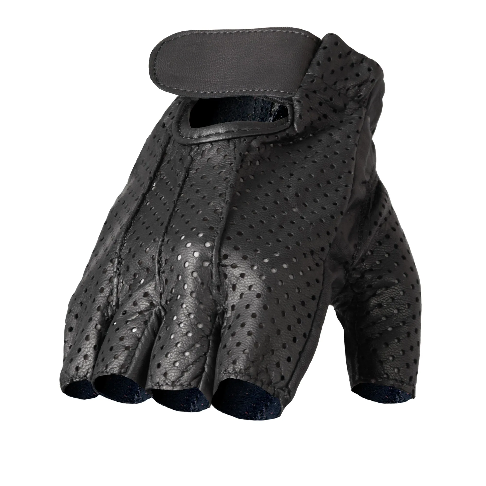 Hot Leathers GVM1016 Unlined Fingerless Vented Leather Gloves with