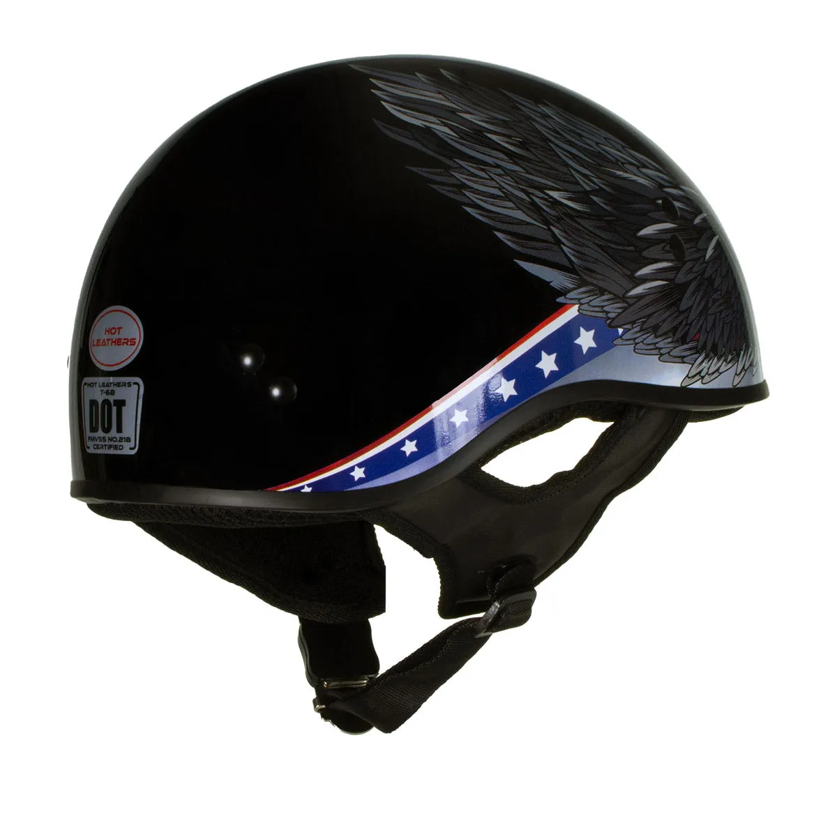 Hot Leathers HLT68 'Eagle' Black Advanced DOT Approved Motorcycle