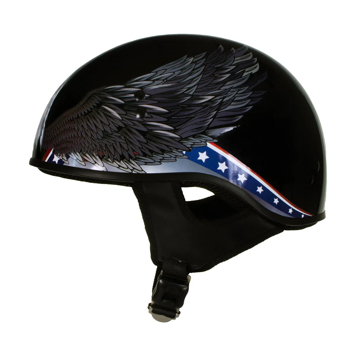 Hot Leathers HLT68 'Eagle' Black Advanced DOT Approved Motorcycle