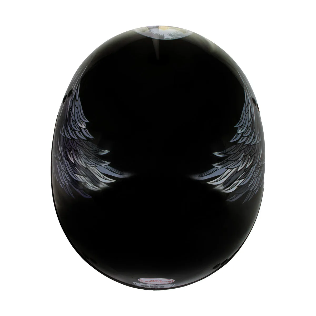 Hot Leathers T68 'Eagle' Black Advanced DOT Approved Motorcycle Skull Cap Half Helmet for Men and Women Biker