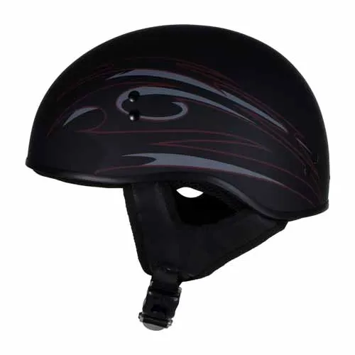 Hot Leathers Tribal Black Motorcycle Skull Cap Half Helmet for Men and