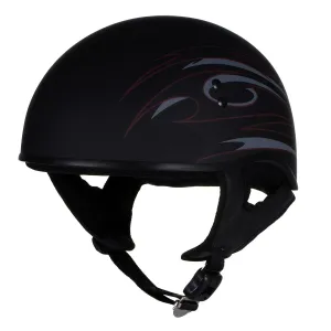 Hot Leathers Tribal Black Motorcycle Skull Cap Half Helmet for Men and