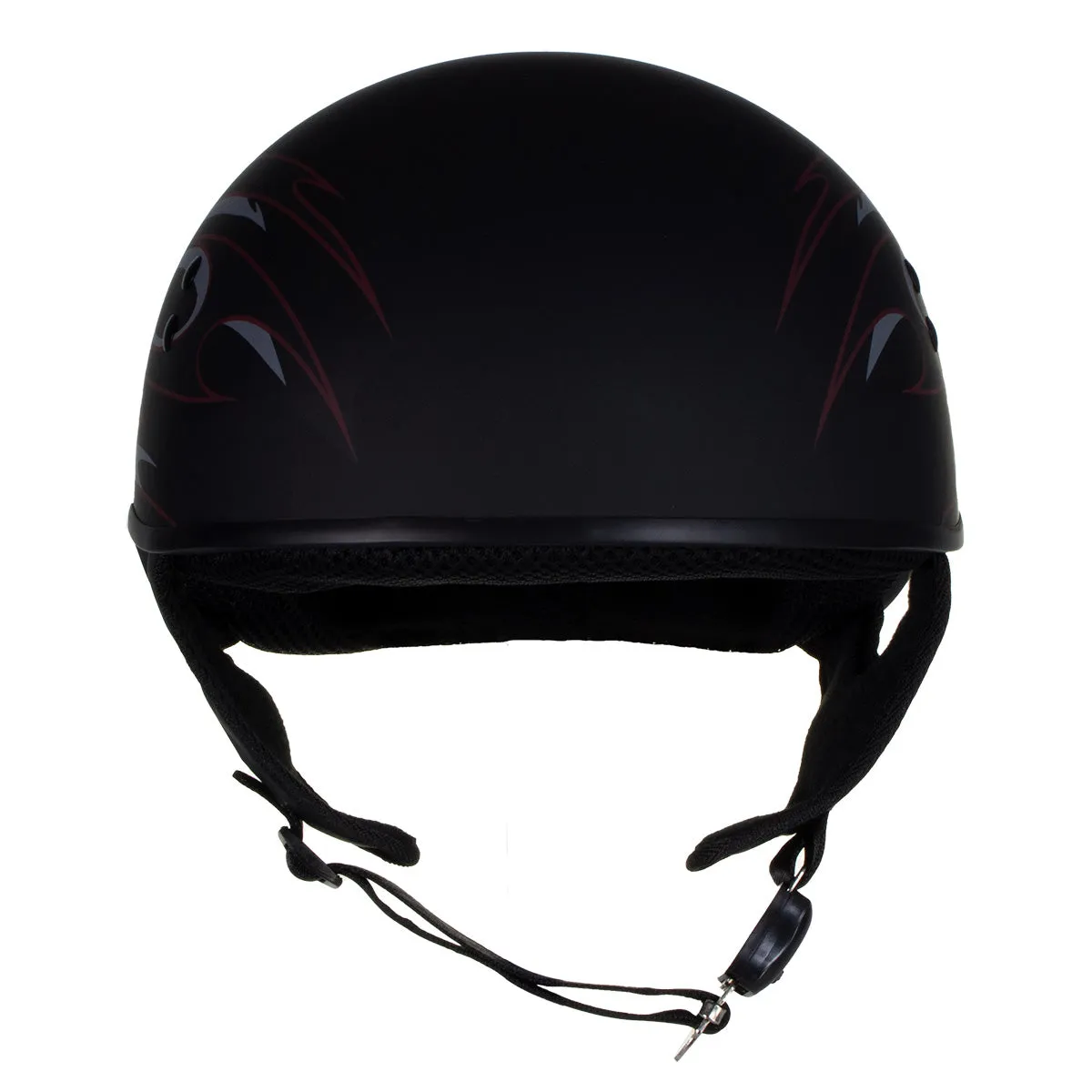 Hot Leathers Tribal Black Motorcycle Skull Cap Half Helmet for Men and